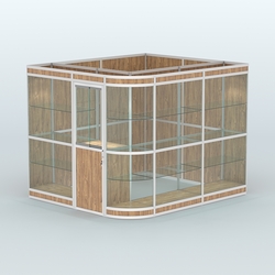 Павильон из профиля угловой №5в (5,5 кв.м), Дуб Канзас коричневый