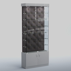 Высокая стеклянная витрина КАПИТОНЕ №31, Серый + 16 Grey