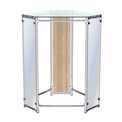 Вешало Прогресс №3-2 островной (с прозрачной полкой стекло 8 мм и зеркалами), Дуб Сонома