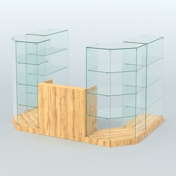 Торговый стеклянный павильон Абсолют №1 (открытый) (4.13 кв.м), Дуб Золотистый