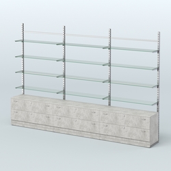 Система ЭЛЕГАНТ пристенная без ДСП №8 с тумбами Т-12 (3600 мм), Метрополитан Грей