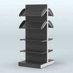 Высокий обзорный островной стеллаж для хлеба и выпечки СХОВ-05, Черный