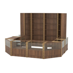 Торговый островок с выкатным прилавком и молдингами №4 (5,38 кв.м), Орех