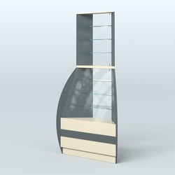 Витрина внешний угол БРИЗ №3, Темно-серый и Крем Вайс U2601-U2236