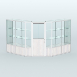 Павильон из профиля угловой №7б (9 кв.м), Ясень Анкор светлый