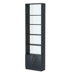 Стеллаж из ДСП с 4-мя полками 250x600 мм серии LEVEL-4 №4-1 (З/C - СТЕКЛО), Антрацит