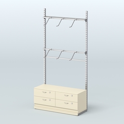 Система ЭЛЕГАНТ №3 без ДСП с тумбой T14 (1200 мм), Крем Вайс