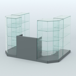 Торговый стеклянный павильон Абсолют №1а (закрытый) (4.13 кв.м), Темно-Серый