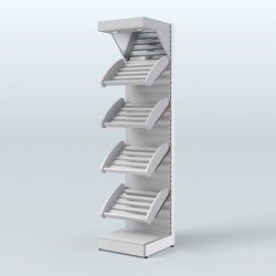 Стеллаж для хлеба и выпечки с полками - корзинами и фризом Феникс №5Ф, Серый