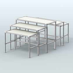 Комплект столов №2-4 с полками ДСП 16мм, Белый