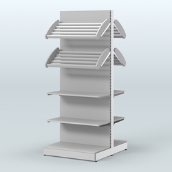 Высокий обзорный островной стеллаж для хлеба и выпечки СХОВ-05, Серый