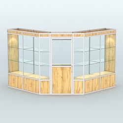 Павильон из профиля угловой №7а (9 кв.м), Дуб Золотистый