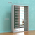 Витрина настольная №2-6Г-П открытая с девятью полками и зеркалом  Серый