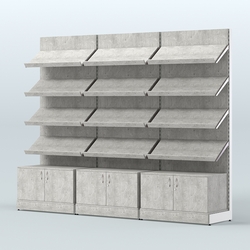 Стеллаж для хлеба и выпечки трехсекционный Феникс №6, Метрополитан Грей