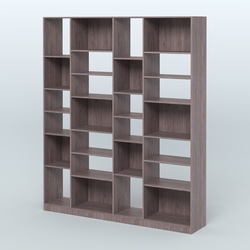 Стеллаж из ДСП серии ЛОФТ №15-2 с полками ДСП, Ясень Анкор темный