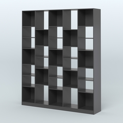 Стеллаж из ДСП серии ЛОФТ №13-2 с полками ДСП, Черный