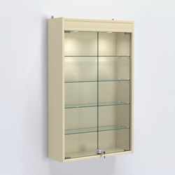 Витрина настенная №202-3А с четырьмя полками и подсветкой, Крем Вайс