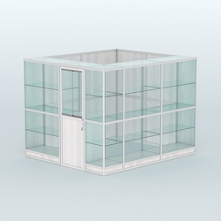 Павильон из профиля угловой №4г (5,5 кв.м), Ясень Анкор светлый