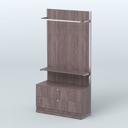 Система ЭЛЕГАНТ №5 с ДСП и тумбой T12 (1200 мм), Ясень Анкор темный