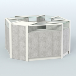 Торговый островок небольшой в стиле ЛОФТ №1 (4,72 кв.м), Метрополитан Грей + Белый