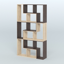 Высокий торговый стеллаж Лофт №3 шестимодульный, Дуб Сонома + Дуб Венге