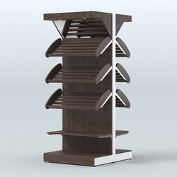 Стеллаж для хлеба островной высокий комбинированный с зеркальным фризом СХОВФ-03, Дуб Венге