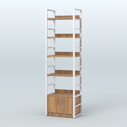 Торговый стеллаж малый STRONG - АЛЬФА №1, Орех + Белый