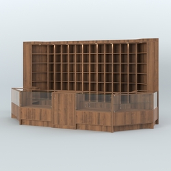 Павильон с недорогими витринами для продажи чая и кофе №3, Орех