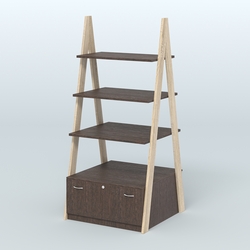 Торговая двусторонняя стойка ЛОФТ №4-950 с двумя тумбами Т-16, Дуб Сонома + Дуб Венге