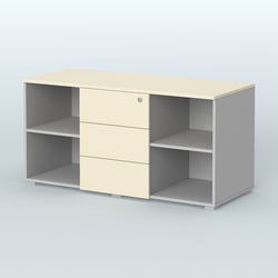 Тумба сервисная Некста, цвет вяз + белый, Серый + Крем Вайс