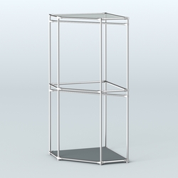 Угловой стеллаж Хром №5 с поручнями, Темно-Серый