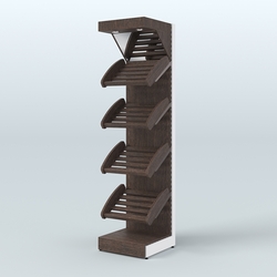 Стеллаж для хлеба и выпечки с полками - корзинами и фризом Феникс №5Ф, Дуб Венге