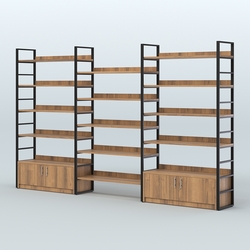 Комбо стеллажей с полками STRONG - АЛЬФА №5 (3760 мм), Орех