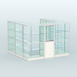 Павильон из профиля пристенный №5г (6,75 кв. м), Белый