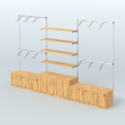 Система Neo Fix №3 с полками из ДСП, поручнями и тумбами T-15 и Т-22, Дуб Золотистый