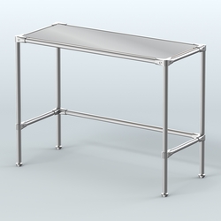 Стол большой D-43 с полкой зеркало 4мм, Дуб Сонома