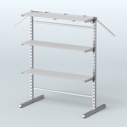 Система ЭЛЕГАНТ островная с полками ДСП и Т-образными стойками №15б, Серый