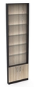 Стеллаж с 5-ю стеклянными полками 100x600 мм серии UP-5 №1 (З/C - ДВП) Дуб Сонома