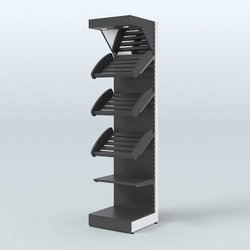 Стеллаж для хлеба и выпечки с полками - корзинами и фризом Феникс №16Ф, Черный