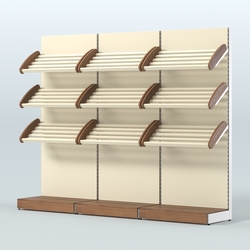 Стеллаж для хлеба и выпечки трехсекционный Феникс №3, Орех + Крем Вайс