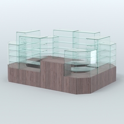 Павильон ИСТРА в центр зала №3 (открытый) (8, 26 кв.м), Ясень Анкор темный