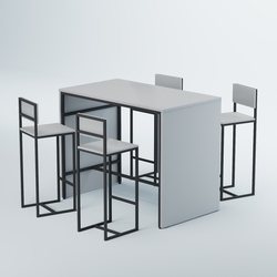 Комплект барный стол "Кофе-брейк" №3 и стулья, Серый