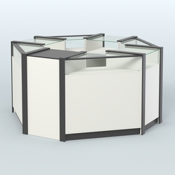 Торговый островок небольшой в стиле ЛОФТ №1 (4,72 кв.м), Белый и Черный