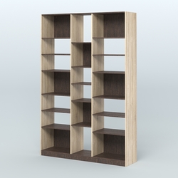 Стеллаж из ДСП серии ЛОФТ №14-2 с полками ДСП, Дуб Сонома + Дуб Венге