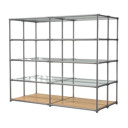 Хромированное вешало ПЛАТФОРМА №4-1 с полками стекло 6мм, Дуб Золотистый