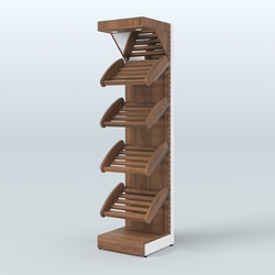 Стеллаж для хлеба и выпечки с полками - корзинами и фризом Феникс №5Ф, Орех