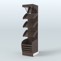 Стеллаж для хлеба и выпечки с нижней корзиной и фризом Феникс №4КФ, Дуб Венге