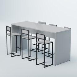 Комплект барный стол "Кофе-брейк" №2 и стулья, Серый