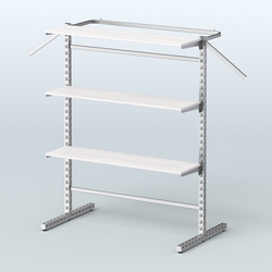 Система ЭЛЕГАНТ островная с полками ДСП №13в, Ясень Анкор светлый