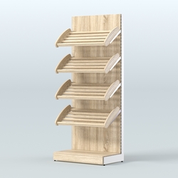 Стеллаж для хлеба и выпечки с четырьмя наклонными полками СХНП-02, Дуб Сонома